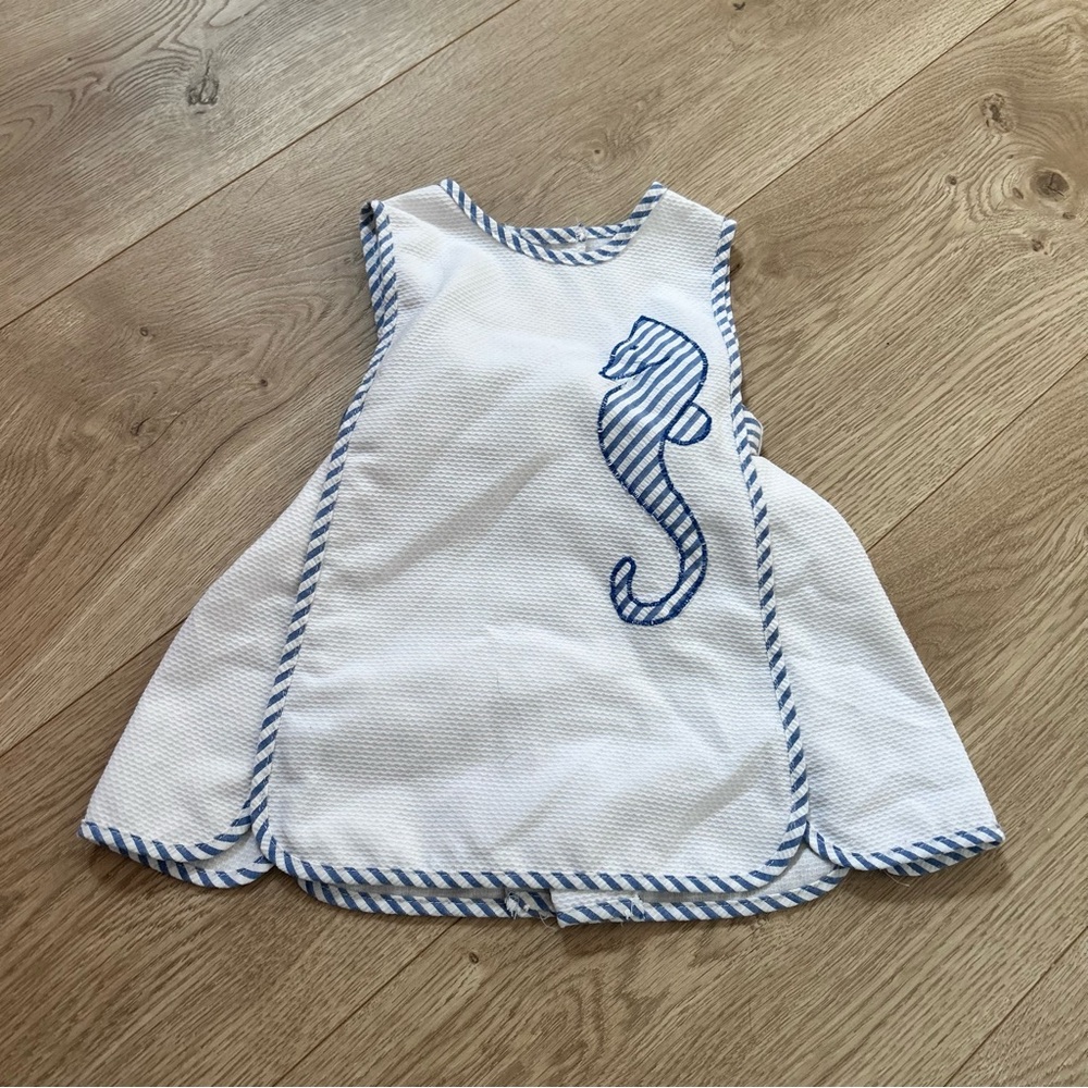 Cecil ainsworth Ltd New York seahorse pinafore dress size 12 months bow back